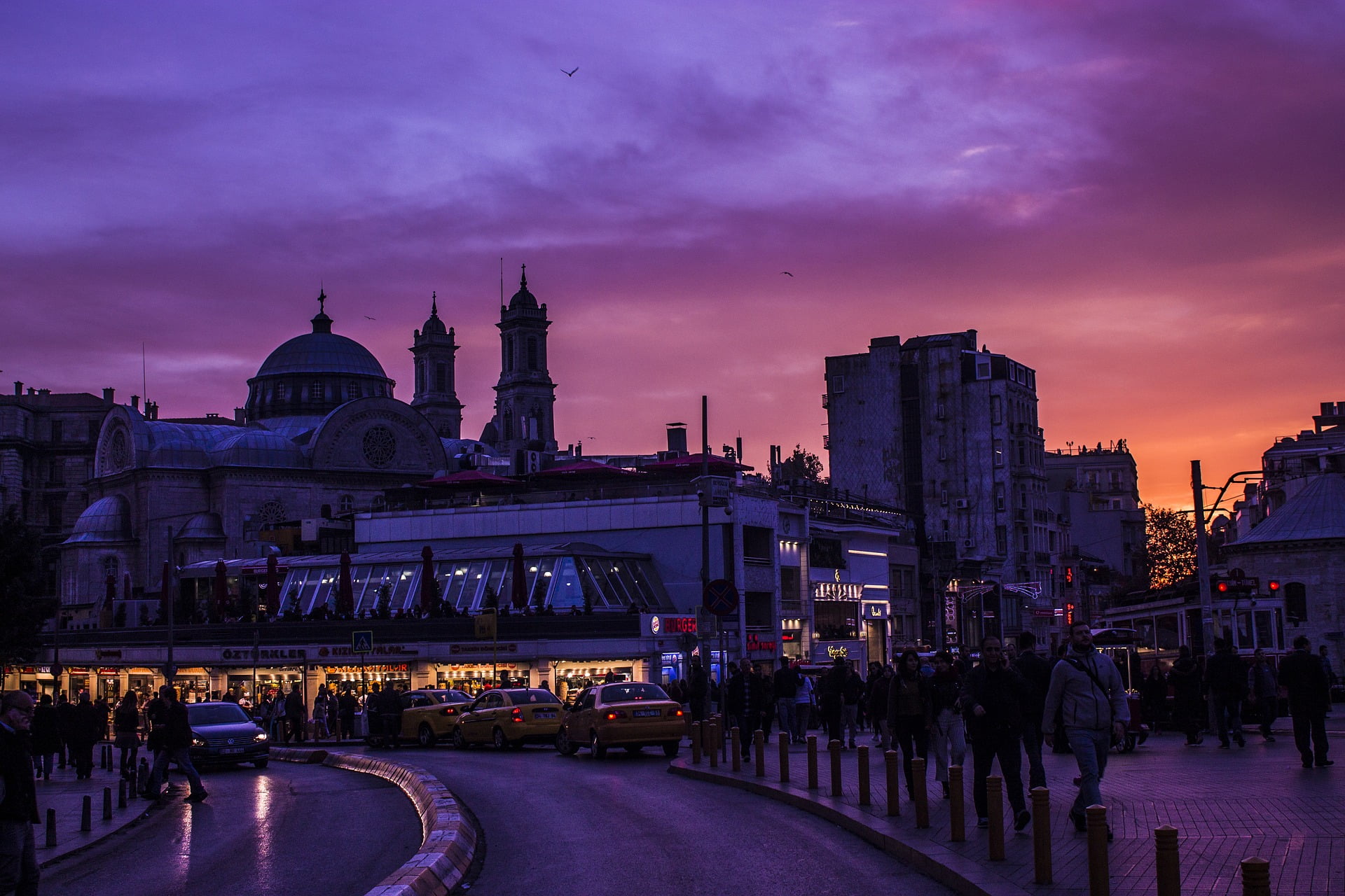 taksim istanbul sunset